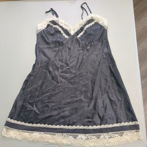 Vintage Y2K Victoria’s Secret Angels Satin Baby Doll Lingerie Gray Mini Dress S